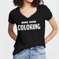 Books Coffee Coloring Women's Jersey Short Sleeve Deep V-Neck Tshirt Books Coffee Coloring Women's Jersey Short Sleeve Deep V-Neck Tshirt