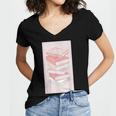 Books Flowers Art Flower Stack Pastel Feminine Women's Jersey Short Sleeve Deep V-Neck Tshirt