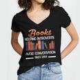 Books Helping Introverts Avoid Conversation Book Reading Women's Jersey Short Sleeve Deep V-Neck Tshirt