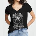 Books Helping Introverts Avoid Conversations Since 1454 Women's Jersey Short Sleeve Deep V-Neck Tshirt