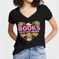 Books Are My Love Language Valentine's Day Reading Lover Women's Jersey Short Sleeve Deep V-Neck Tshirt Books Are My Love Language Valentine's Day Reading Lover Women's Jersey Short Sleeve Deep V-Neck Tshirt