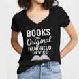 Books The Original Handheld Device – Reading Women's Jersey Short Sleeve Deep V-Neck Tshirt Books The Original Handheld Device – Reading Women's Jersey Short Sleeve Deep V-Neck Tshirt