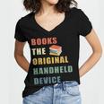 Books The Original Handheld Device Vintage Book Women's Jersey Short Sleeve Deep V-Neck Tshirt Books The Original Handheld Device Vintage Book Women's Jersey Short Sleeve Deep V-Neck Tshirt
