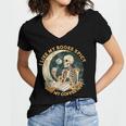 I Like My Books Spicy & My Coffee Icy Skeleton Read Book Women's Jersey Short Sleeve Deep V-Neck Tshirt I Like My Books Spicy & My Coffee Icy Skeleton Read Book Women's Jersey Short Sleeve Deep V-Neck Tshirt