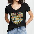 Bookshelf Heart Women's Jersey Short Sleeve Deep V-Neck Tshirt Bookshelf Heart Women's Jersey Short Sleeve Deep V-Neck Tshirt