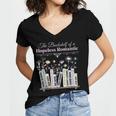 The Bookshelf Of a Hopeless Romantic Rom-Com Reading Bookish Women's Jersey Short Sleeve Deep V-Neck Tshirt The Bookshelf Of a Hopeless Romantic Rom-Com Reading Bookish Women's Jersey Short Sleeve Deep V-Neck Tshirt