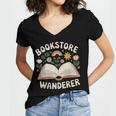 Bookstore Wanderers Retro Women Book Lovers Women's Jersey Short Sleeve Deep V-Neck Tshirt Bookstore Wanderers Retro Women Book Lovers Women's Jersey Short Sleeve Deep V-Neck Tshirt
