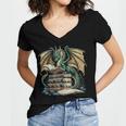 Bookworm Dragons Reading Book Dragons And Books Women's Jersey Short Sleeve Deep V-Neck Tshirt Bookworm Dragons Reading Book Dragons And Books Women's Jersey Short Sleeve Deep V-Neck Tshirt