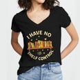 Bookworm I Have No Shelf Control Book Lover Women's Jersey Short Sleeve Deep V-Neck Tshirt