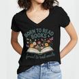 Born To Read Books Forced To Read Emails Women's Jersey Short Sleeve Deep V-Neck Tshirt