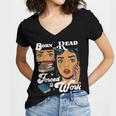Born-To Read Forced To Work Reading Book Lover Women's Jersey Short Sleeve Deep V-Neck Tshirt