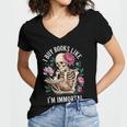 I Buy Books Like I'm Immortal Women's Jersey Short Sleeve Deep V-Neck Tshirt