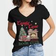 Candy Cane Book Club Holiday Party & Book Exchange Women's Jersey Short Sleeve Deep V-Neck Tshirt Candy Cane Book Club Holiday Party & Book Exchange Women's Jersey Short Sleeve Deep V-Neck Tshirt