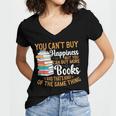 You Can't Buy Happiness But You Can Buy More Books Read Women's Jersey Short Sleeve Deep V-Neck Tshirt You Can't Buy Happiness But You Can Buy More Books Read Women's Jersey Short Sleeve Deep V-Neck Tshirt