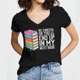 Be Careful Or You'Ll End Up In My Next Book Women's Jersey Short Sleeve Deep V-Neck Tshirt Be Careful Or You'Ll End Up In My Next Book Women's Jersey Short Sleeve Deep V-Neck Tshirt