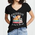 Cats And Books Easily Distracted By Book & Cat Lover Men Women Kids Women's Jersey Short Sleeve Deep V-Neck Tshirt