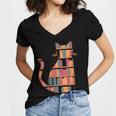 Cats Reading Books Librarian Library Readers Women's Jersey Short Sleeve Deep V-Neck Tshirt Cats Reading Books Librarian Library Readers Women's Jersey Short Sleeve Deep V-Neck Tshirt