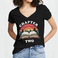 Chapter Two Book Reading 2nd Birthday 2 Year Old Women's Jersey Short Sleeve Deep V-Neck Tshirt