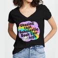 Chasing That Scholastic Book Fair High Book Lovers Women's Jersey Short Sleeve Deep V-Neck Tshirt