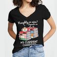 Christmas Book Lovers Naughty Or Nice Women's Jersey Short Sleeve Deep V-Neck Tshirt Christmas Book Lovers Naughty Or Nice Women's Jersey Short Sleeve Deep V-Neck Tshirt