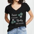 Christmas Shirts Snow Is Falling Books Are Calling Men Women Women's Jersey Short Sleeve Deep V-Neck Tshirt Christmas Shirts Snow Is Falling Books Are Calling Men Women Women's Jersey Short Sleeve Deep V-Neck Tshirt