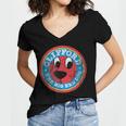 Clifford The Big Red Dog Round Distressed Logo Kids Books Women's Jersey Short Sleeve Deep V-Neck Tshirt