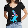 Cool Dinosaur Books Art For Men Women Libarian Book Lover Women's Jersey Short Sleeve Deep V-Neck Tshirt Cool Dinosaur Books Art For Men Women Libarian Book Lover Women's Jersey Short Sleeve Deep V-Neck Tshirt