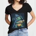 Cool Magical Book With Wizard Turtle For Adults And Kids Women's Jersey Short Sleeve Deep V-Neck Tshirt