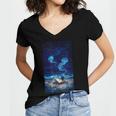 Cosmic Botanical Book Lover Reading Women's Jersey Short Sleeve Deep V-Neck Tshirt Cosmic Botanical Book Lover Reading Women's Jersey Short Sleeve Deep V-Neck Tshirt