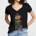 Cozy Crime Club Mystery Reader Bookish Sleuth Women's Jersey Short Sleeve Deep V-Neck Tshirt