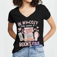 In My Cozy Iced Coffee And Books Era Women's Jersey Short Sleeve Deep V-Neck Tshirt In My Cozy Iced Coffee And Books Era Women's Jersey Short Sleeve Deep V-Neck Tshirt