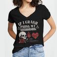 If I Crash Pause My Audiobook Lovers Dark Romance Spicy Book Women's Jersey Short Sleeve Deep V-Neck Tshirt If I Crash Pause My Audiobook Lovers Dark Romance Spicy Book Women's Jersey Short Sleeve Deep V-Neck Tshirt