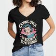 Crying Over Book Boyfriends Women's Jersey Short Sleeve Deep V-Neck Tshirt Crying Over Book Boyfriends Women's Jersey Short Sleeve Deep V-Neck Tshirt