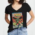 Cthulhu Lord Of Madness Vintage Comic Book Cover Women's Jersey Short Sleeve Deep V-Neck Tshirt Cthulhu Lord Of Madness Vintage Comic Book Cover Women's Jersey Short Sleeve Deep V-Neck Tshirt