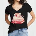 Cute Books And Coffee Crochet Valentines Day Tee For Couples Women's Jersey Short Sleeve Deep V-Neck Tshirt Cute Books And Coffee Crochet Valentines Day Tee For Couples Women's Jersey Short Sleeve Deep V-Neck Tshirt