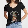 Cute Dragon Reading Book Bookworm Dragon And Books For Women Women's Jersey Short Sleeve Deep V-Neck Tshirt Cute Dragon Reading Book Bookworm Dragon And Books For Women Women's Jersey Short Sleeve Deep V-Neck Tshirt