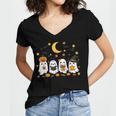 Cute Ghost Drinking Coffee Halloween Fall Ghost Book Reading Women's Jersey Short Sleeve Deep V-Neck Tshirt Cute Ghost Drinking Coffee Halloween Fall Ghost Book Reading Women's Jersey Short Sleeve Deep V-Neck Tshirt