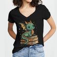 Cute Kawaii Dragon Fantasy Book Lover Book Nerd Women's Jersey Short Sleeve Deep V-Neck Tshirt Cute Kawaii Dragon Fantasy Book Lover Book Nerd Women's Jersey Short Sleeve Deep V-Neck Tshirt
