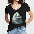 Cute Manatee Reading Book Bookworm Readers Manatee Lover Women's Jersey Short Sleeve Deep V-Neck Tshirt Cute Manatee Reading Book Bookworm Readers Manatee Lover Women's Jersey Short Sleeve Deep V-Neck Tshirt