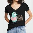 Cute Pigeon This Is My Book Character Costume For Reading Women's Jersey Short Sleeve Deep V-Neck Tshirt Cute Pigeon This Is My Book Character Costume For Reading Women's Jersey Short Sleeve Deep V-Neck Tshirt