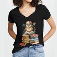 Cute Reading Chicken With Glasses Books Bookworm Reader Book Women's Jersey Short Sleeve Deep V-Neck Tshirt Cute Reading Chicken With Glasses Books Bookworm Reader Book Women's Jersey Short Sleeve Deep V-Neck Tshirt