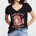 Cute Reading Outfit Book Lover Tee For Women Who Read Women's Jersey Short Sleeve Deep V-Neck Tshirt