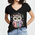 Cute Reading Owl Book Lover Teacher Librarian Bookworm Women's Jersey Short Sleeve Deep V-Neck Tshirt Cute Reading Owl Book Lover Teacher Librarian Bookworm Women's Jersey Short Sleeve Deep V-Neck Tshirt