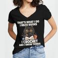 Das Ist Es Was Ich Tue Ich Lese Books Crochet And Women's Jersey Short Sleeve Deep V-Neck Tshirt Das Ist Es Was Ich Tue Ich Lese Books Crochet And Women's Jersey Short Sleeve Deep V-Neck Tshirt