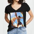 David And Goliath Bible Book Samuel King David Anime Manga Women's Jersey Short Sleeve Deep V-Neck Tshirt David And Goliath Bible Book Samuel King David Anime Manga Women's Jersey Short Sleeve Deep V-Neck Tshirt