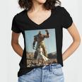 David And Goliath Bible Book Of Samuel King David Women's Jersey Short Sleeve Deep V-Neck Tshirt