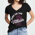 Dibs On The Villain Dark Romance Books Skeleton Morally Grey Women's Jersey Short Sleeve Deep V-Neck Tshirt
