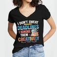 Don’t Sweat Deadlines Book Writer Author Writing Novelist Women's Jersey Short Sleeve Deep V-Neck Tshirt Don’t Sweat Deadlines Book Writer Author Writing Novelist Women's Jersey Short Sleeve Deep V-Neck Tshirt