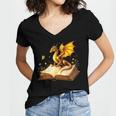 Dragon Fantasy Book Lover Bookish Reader Bookworm Wildflower Women's Jersey Short Sleeve Deep V-Neck Tshirt Dragon Fantasy Book Lover Bookish Reader Bookworm Wildflower Women's Jersey Short Sleeve Deep V-Neck Tshirt