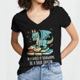 Be A Dragon Read Reading Book Librarian Men Women Kids Women's Jersey Short Sleeve Deep V-Neck Tshirt